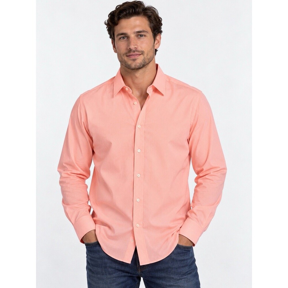 Calvin Klein Infinite Cool Men’s XL Coral Pink Long Sleeve Button Down Shirt